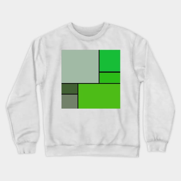 green mondrian inspired design Crewneck Sweatshirt by pauloneill-art